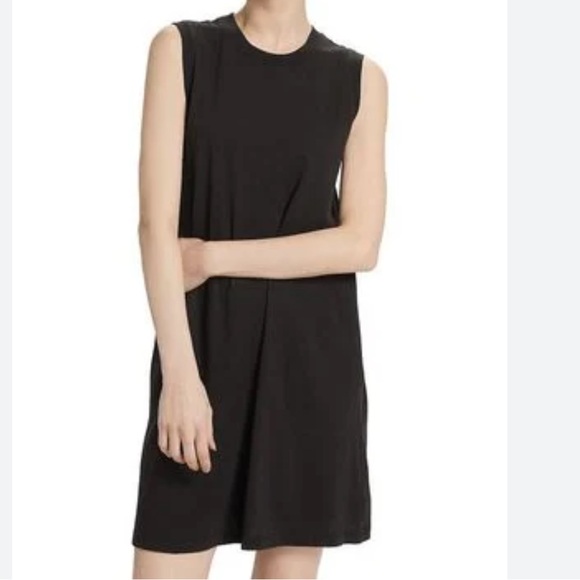 ATM Women Jersey Sleeveless Mini Dress Size S Black Sleeveless Cotton Crew Neck - Picture 1 of 14